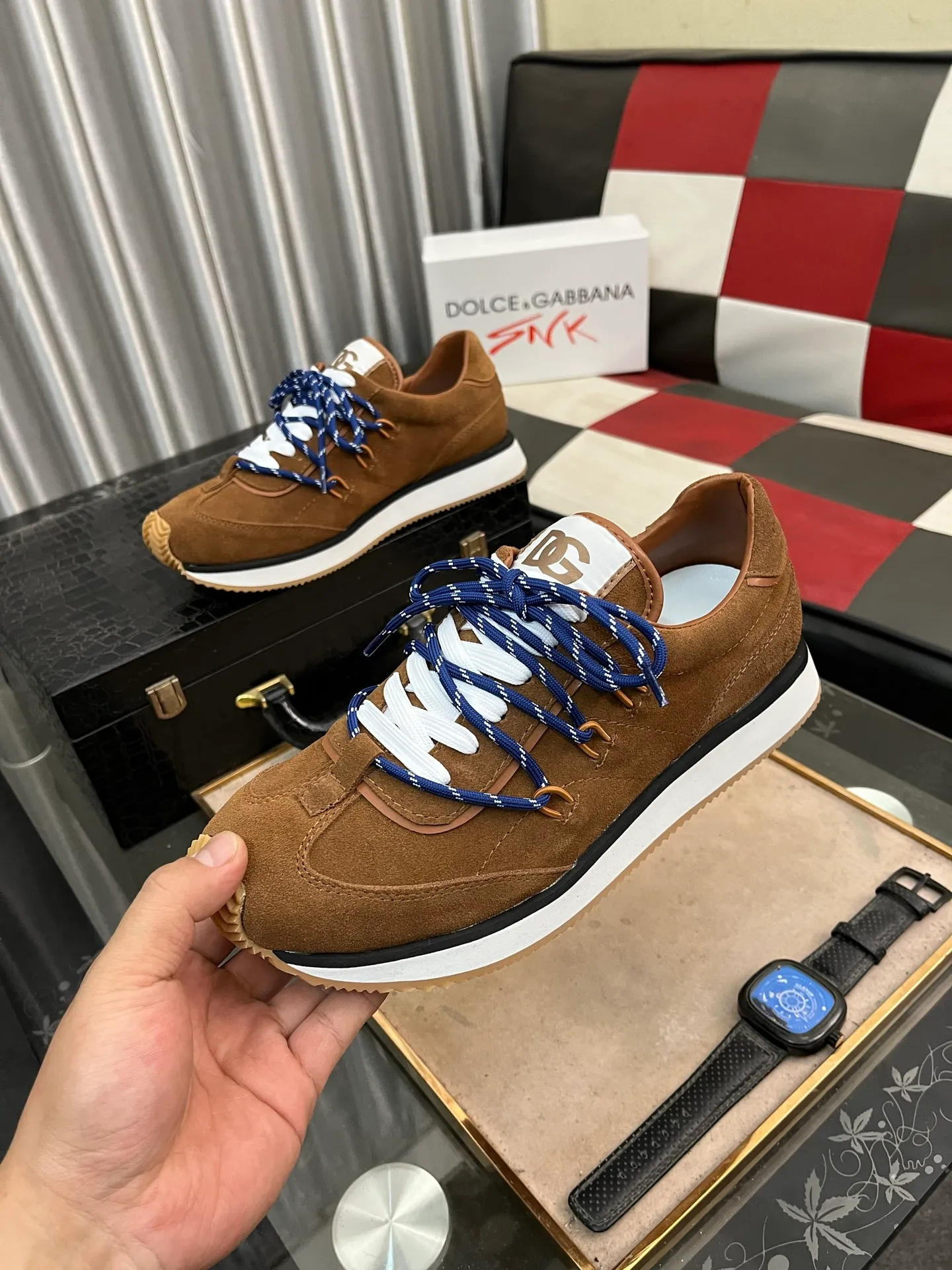 Men's Men's Shoes💰480⌚️⌚️Dolce&Gabbana••DG✔️High-end men's sports•casual shoes. Original goods from top counters. Original imported cowhide, multi-material splicing design ➕Imported cowhide lining, cowhide feet ➕Original TPR elastic outsole.  Size: 38-46